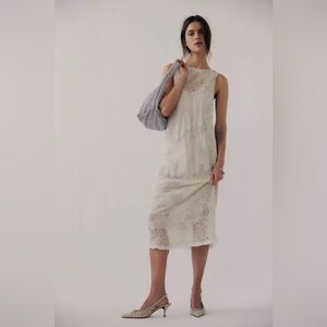 Free People Many moons cream lace midi dress